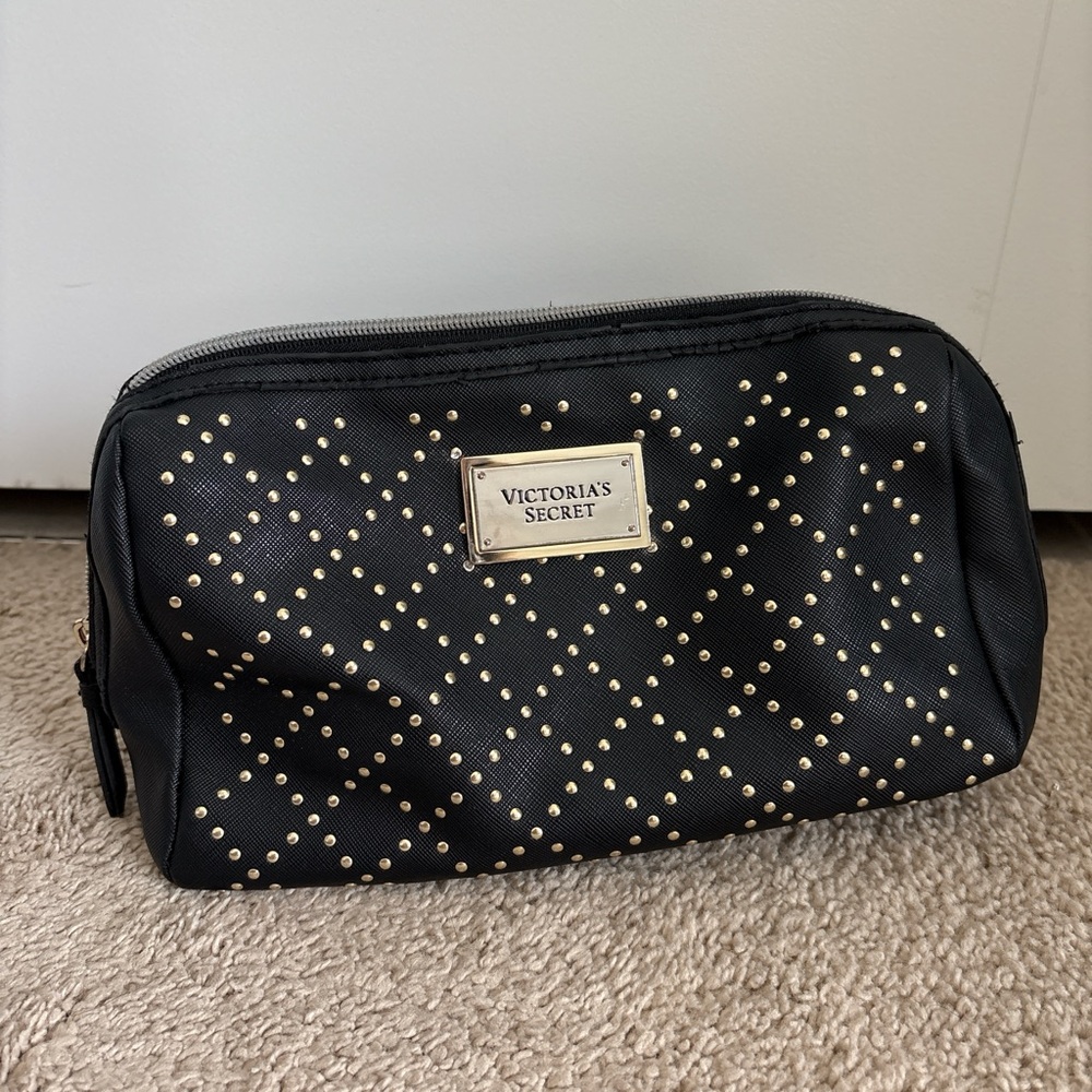 Victoria's Secret Black Pouch with Gold Accents